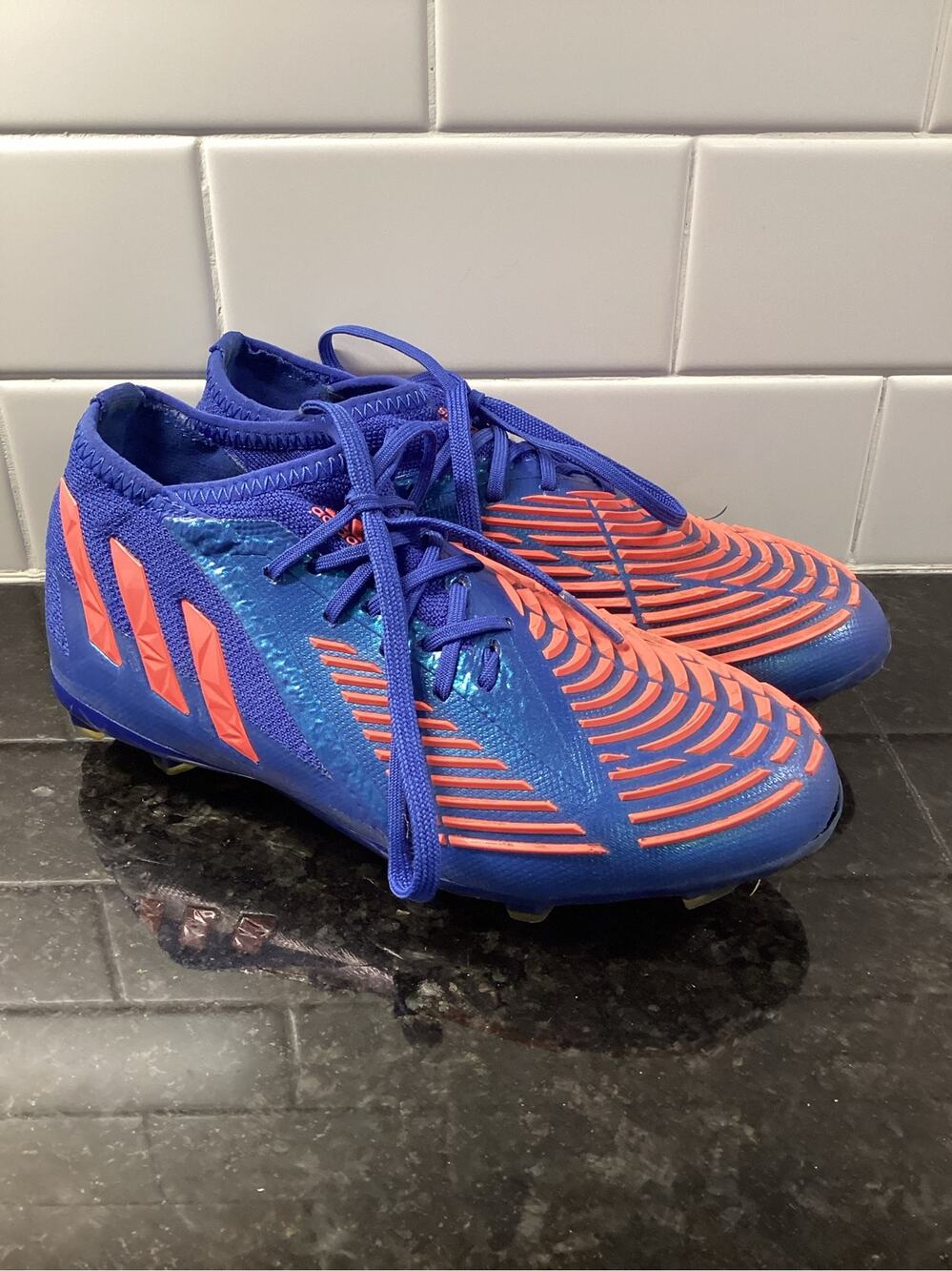 Adidas Predator Edge.2 FG Soccer Cleats Sapphire Edge Pack Youth Blue Orange 2.5